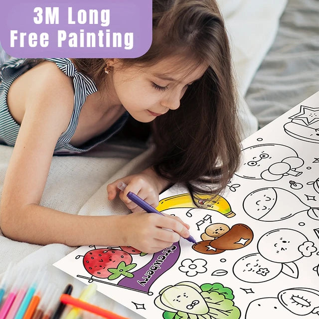 Kid's Drawing Roll Paper with free Water Color