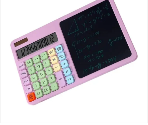 2-in-1 Calculator with LED Writing Tablet – Dual-Function Office & School Gadget | Portable & Eco-Friendly |Random Color