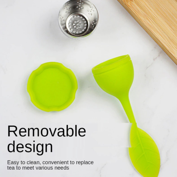 Silicone Tea Infuser – Stainless Steel Strainer Drip Tray Included (random Color)